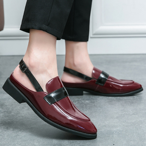 Sandalias de Vestir con Tira Trasera Abierta, Negras, Transpirables, con Hebilla, Tallas 38-46 para Hombre - Product Image 1