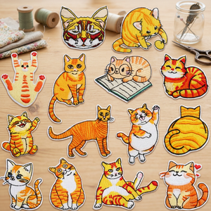 High Quality Yellow <b>Cat</b> Patch Cute Iron-on Embroidery <b>for</b> <b>Clothes</b> <b>for</b> Hats Made of Polyester Felt - Product Image 3