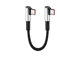 Kabel Pendek 6A 0.5M Tipe C ke Tipe C 90 Derajat, Kabel Data Pengisian Cepat, Kabel Power Bank untuk Ponsel (Sampel Gratis)