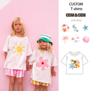 Impresión personalizada verano bebé niños playa <span class=keywords><strong>camisas</strong></span> de manga corta niños <span class=keywords><strong>niñas</strong></span> lindas camisetas de gran tamaño al aire libre jugar transpirable Boxy <span class=keywords><strong>camisas</strong></span> - Product Image 1