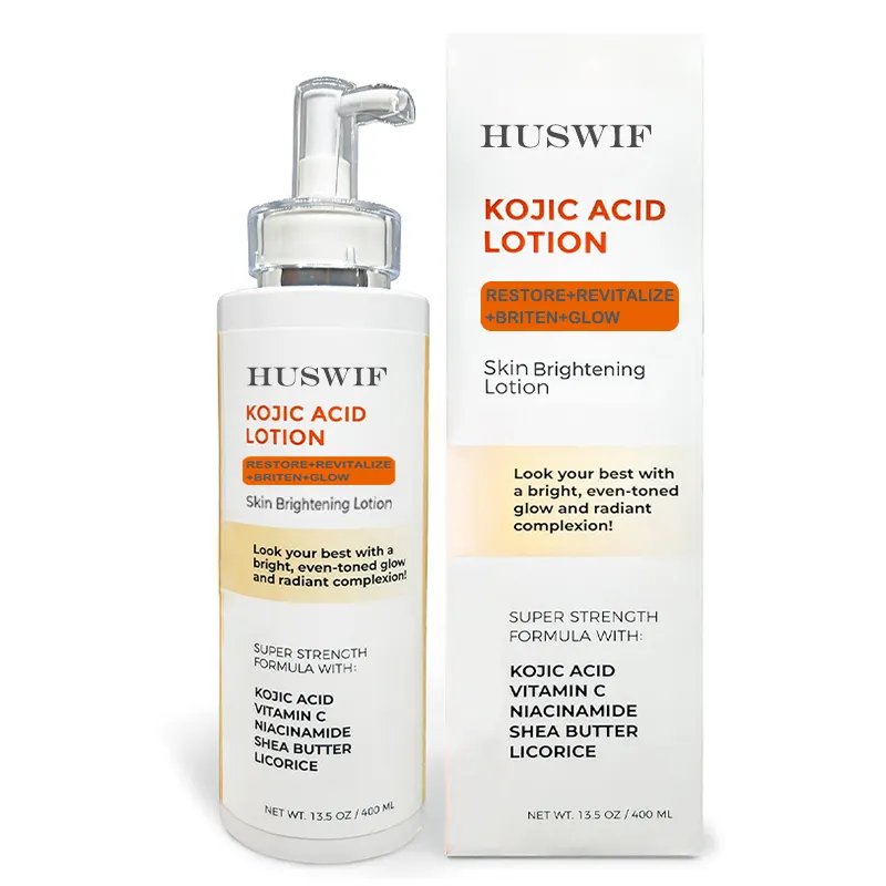 Oem Natuurlijke Huid Verhelderende Whitening Kojic Zuur Bodylotion Met Vitamine C, Niacinamide, Shea Boter Voor Mannen En Vrouwen