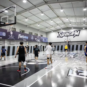 Suelo de gimnasio interior profesional modular aprobado por FIBA Merry Sports, suelo de baloncesto de madera dura, madera de arce para arenas escolares - Product Image 1