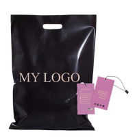 Sacs de courses en plastique imprimés avec logo personnalisé, sacs découpés, sacs d'emballage en plastique avec poignée
