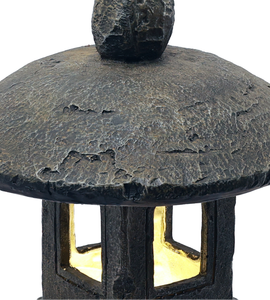 Lanterne <span class=keywords><strong>solaire</strong></span> de jardin en pierre de pagode <span class=keywords><strong>japonaise</strong></span>, lampe LED extérieure en résine, étanche, pour aménagement paysager, décoration zen pour patio - Product Image 4