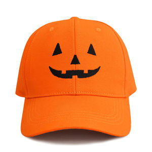 Gorra de Béisbol con Bordado de Calabaza de Halloween, Unisex, Naranja, Algodón, Ajustable, 6 Paneles, Protección Solar, Gorra Casual para Fiestas de Halloween - Product Image 3