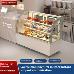 Vitrine de dessert aux fruits incurvée à température unique commerciale <span class=keywords><strong>petit</strong></span> congélateur de bureau pour fruits confits plats frais - Product Image 2
