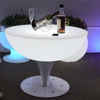 Table Ronde LED pour Bar à Cocktails en Gros, Mobilier LED, Service OEM Marque Privée, pour Location de Mariages, Batterie Intégrée