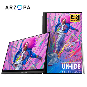 Arzopa 고화질 노트북 화면 익스텐더 슈퍼 슬림 <span class=keywords><strong>USB</strong></span> 15.6 인치 4K 모니터 컴퓨터 TV DVD에 대 한 Type-C와 휴대용 - Product Image 1