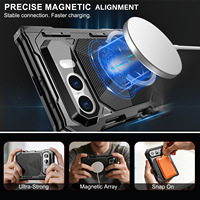 Nouvelle conception, étui de téléphone robuste avec béquille magnétique en métal, protection intégrale de l'objectif, antichoc, pour iPhone 18 Duo, coque de protection