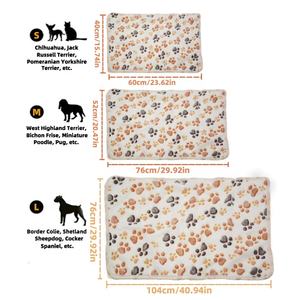 ที่นอนและผ้าห่มสำหรับสัตว์เลี้ยงขนาดเล็กอบอุ่นและนุ่มดีไซน์พิมพ์รูปอุ้งเท้าออกแบบให้เหมาะกับการเดินทาง - Product Image 5