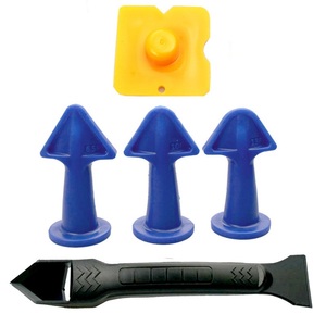 5-em-1 DIY calafetagem bocal aplicador de acabamento ferramenta raspador espátula de cola de plástico pá para telha tijolo Joint Floor Silicone OEM - Product Image 1