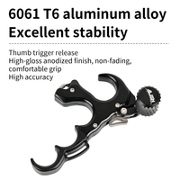 STARCN Tir à l'arc : Déclencheur de pouce en aluminium 6061T6, poignée interchangeable 3/4 doigts, déclenchement fluide pour tir avec arc à poulies