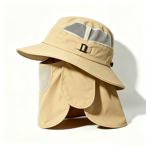 Chapeau de soleil OEM UPF50+ à protection intégrale du visage et du cou, respirant, en maille, pour la pêche, avec masque facial détachable, large bord, protection UV extérieure, bob 100% anti-UV - Product Image 3