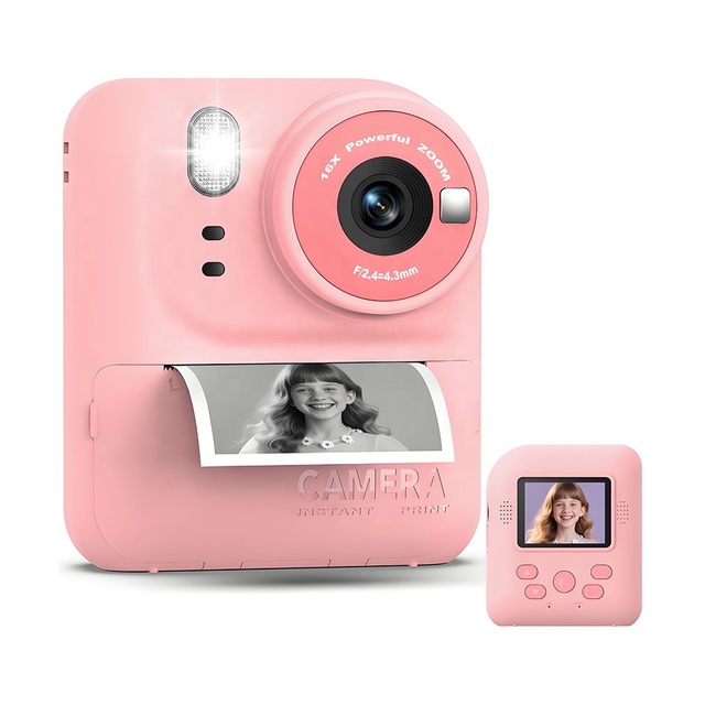 Mini P89 Instant Print Camera for Kids, Compact Thermal Printer 1080P Video Music Playback 2.0" IPS Screen 1000mAh Rechargeable