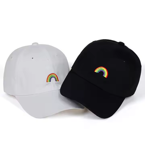 Vente en gros Chapeau de papa camionneur réglable en coton unisexe Casquettes de sport Lgbt Casquette de baseball brodée arc-en-ciel Gay Pride - Product Image 1