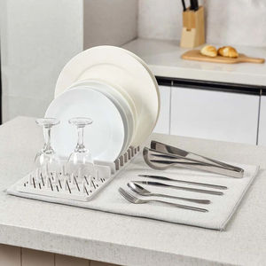 Tapis de séchage en microfibre pour vaisselle, pliable et léger, idéal pour la vaisselle, les casseroles et les verres – Vente en gros - Product Image 4