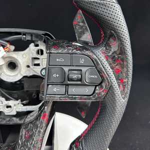 Volante de fibra de carbono forjado real usado para Toyota Hilux Fortuner Camry Land Cruiser Gr Corolla Hiace 86 Mark X Prado 120 - Product Image 3