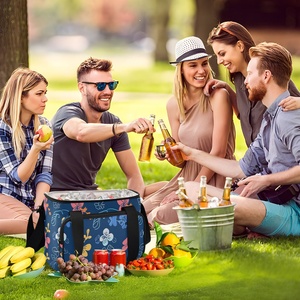 Hot Sale Custom Hibiscus Hawaiian Print Large Capacity <b>Waterproof</b> Nylon Fabric Insulated Cooler Bags Thermal Lunch <b>Box</b> for Adult - Product Image 6