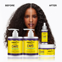 Kit Crème Coiffante et Soin Cheveux Crépus Afro Type 4C, Sans Sulfate, à l'Huile de Ricin Nourrissante, Shampoing pour Cheveux Bouclés Femme Noire