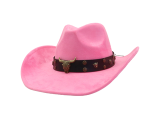 CL4106 Whosale New Pink Crystal Cowboy Hat Mexico Jazz Hommes Femmes Various Color Party - Product Image 1