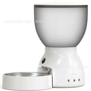 เครื่องให้อาหารสัตว์เลี้ยงอัตโนมัติพร้อมกล้องสำหรับการตรวจสอบระยะไกล เครื่องให้อาหารสุนัขและแมวอัจฉริยะ ปลั๊กยุโรปสีขาวและสีดำแบบถอดได้ - Product Image 4