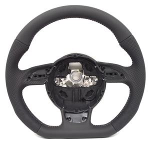 Volant en cuir perforé à fond plat, entièrement recouvert de cuir blanc, pour <span class=keywords><strong>Audi</strong></span> A4 B8 A3 8V A4 A5 A7 Q3 Q5 Q7 - Product Image 1