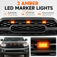 For Toyota 4Runner 2006-2009 Car Accessories LED LOGO Front Grille Honeycomb Mesh Style Front Grill Replacement With LED Lights