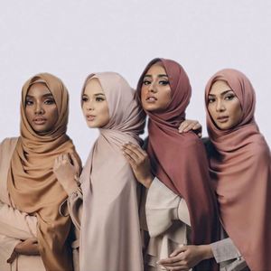 Écharpes en mousseline de qualité supérieure, châles doux, hijabs, foulards musulmans tendance, hijab grande taille uni pour femmes - Product Image 1