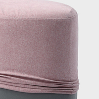 Tabouret de pied en velours matelassé, tabouret rond, rose, doux