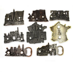 Fabricants d'autocollants personnalisés pour réfrigérateur en alliage de zinc France <span class=keywords><strong>Paris</strong></span> bâtiments touristiques aimant de réfrigérateur 3D - Product Image 2