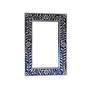 BS INTERNATIONAL Modern Style Handmade Eco-Friendly Bone Inlay Illumination Hard-Wired <b>Mirror</b> Frame Wall Hanging Living Room - Product Image 6