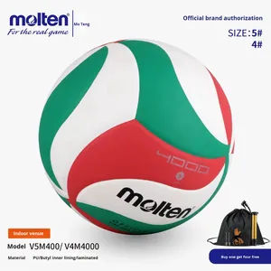 Pallone da <span class=keywords><strong>Pallavolo</strong></span> Molten VM4000 per Competizione, Adulti Unisex, Studenti Universitari, Allenamento, Misura 4 <span class=keywords><strong>5</strong></span>, Bianco Rosso Verde, per Interni ed Esterni, in PU - Product Image 4