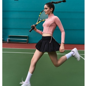 Hauts de tennis personnalisés en nylon et élasthanne à manches longues, vêtements de sport respirants pour le fitness et le yoga pour femmes - Product Image 2