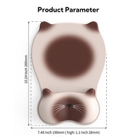 Tapis de souris ergonomique personnalisable en mousse à mémoire de forme 3D antidérapante, motif chat mignon, avec repose-poignet pour souris