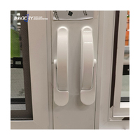 Fenêtre à battant en aluminium avec manivelle, finition noir, blanc, grain de bois, revêtement poudré, finition champagne mate, anodisée brossée