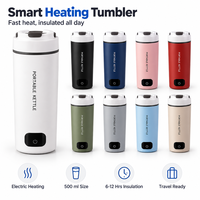 Gobelet intelligent électrique portable en acier inoxydable, tasse de voyage 500 ml, chauffage rapide, isolation thermique, pour le bureau et la maison