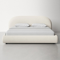 Lit Double Rembourré au Design Moderne, Cadre de Lit King Size, Lit Queen Size, Camas Bouncel en Tissu, Lit au Design Minimaliste Italien