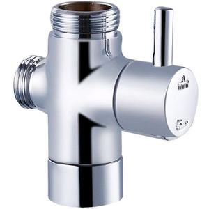 Valvola Angolare Contemporanea in Ottone per Bagno con Deviatore Doccia a Pioggia Grande a Doppia Modalità - Product Image 1