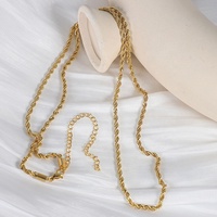 Chaîne de Corps Ceinture Serpent Chevrons Plate en Acier Inoxydable Or 18 Carats Anti-Ternissement Étanche Bijoux Fantaisie Sexy