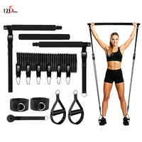Équipement de musculation multifonctionnel pour la maison, la gym, le yoga, avec bande de résistance en 3 sections et barre de Pilates pour la musculation