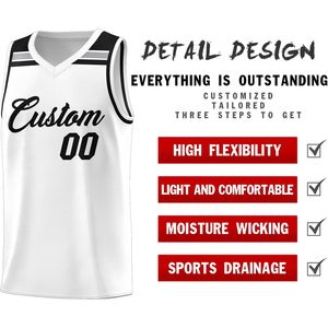 Custom Basketball Jersey White V Neck Sublimated Moisture Wicking Uniform For Men Youth Unisex Adult - Product Image 3