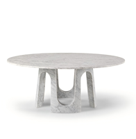 Table à manger moderne de luxe, collection Carrara Interiors, plateau en marbre blanc, panneau en bois, hauteur réglable, pour la maison, le bureau, l'atelier