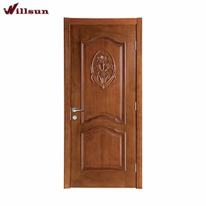 Sapelli de escultura flor malayo madera contrachapada presionado puerta interior - Product Image 1