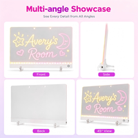 Tableau d'écriture réutilisable en gros, tableau de dessin LED magique transparent (inclut 7 stylos lumineux), tableau de messages lumineux avec stylo