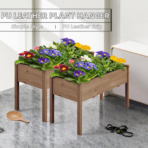 Lit suspendu de jardin en macramé en cuir PU minimaliste personnalisé avec trou de drainage et système d'arrosage automatique - Écologique pour une utilisation en intérieur/extérieur - Product Image 2