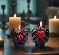 CARATTE Halloween 3D Hand hält herzförmige Kerze Silikon formen für DIY Seifen harz herstellung