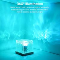 Projecteur d'ondes océaniques et d'aurores boréales Aurora, Lampe colorée à effet de vague de flamme rotative progressive, Cube lumineux à ondulations d'eau Gemly