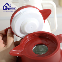Botol Termos Air Panas Nordic 1L Merah untuk Meja, dengan Tutup Vakum dan Pegangan, Kapasitas 1000ml