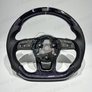 Volant de voiture LED, cuir Alcantara en fibre de carbone, directement compatible avec <span class=keywords><strong>Audi</strong></span> RS <span class=keywords><strong>A1</strong></span> A3 A4 A5 A6 A7 R8 RS3 C7 Q3 Q5 Q7 S3 S4 S5 8V B8 B9 - Product Image 1