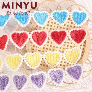 ลูกไม้ปักลายผ้าไหมนมโพลีเอสเตอร์100% ลายหัวใจสีแดงหลากสีลูกไม้ละลายน้ำได้ตัดแต่งสไตล์ชนเผ่าเซ็กซี่สำหรับกระเป๋า - Product Image 2